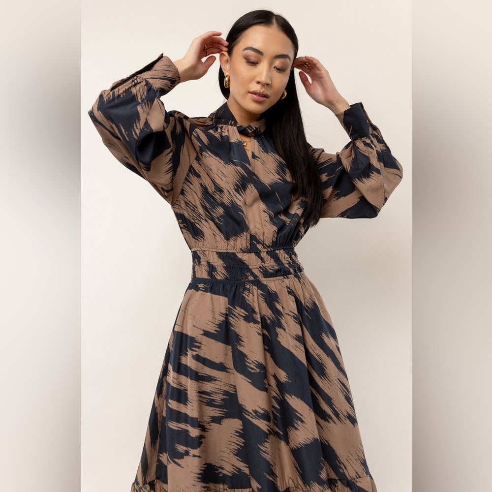 BOHME ALVA PRINTED MAXI DRESS IN NAVY